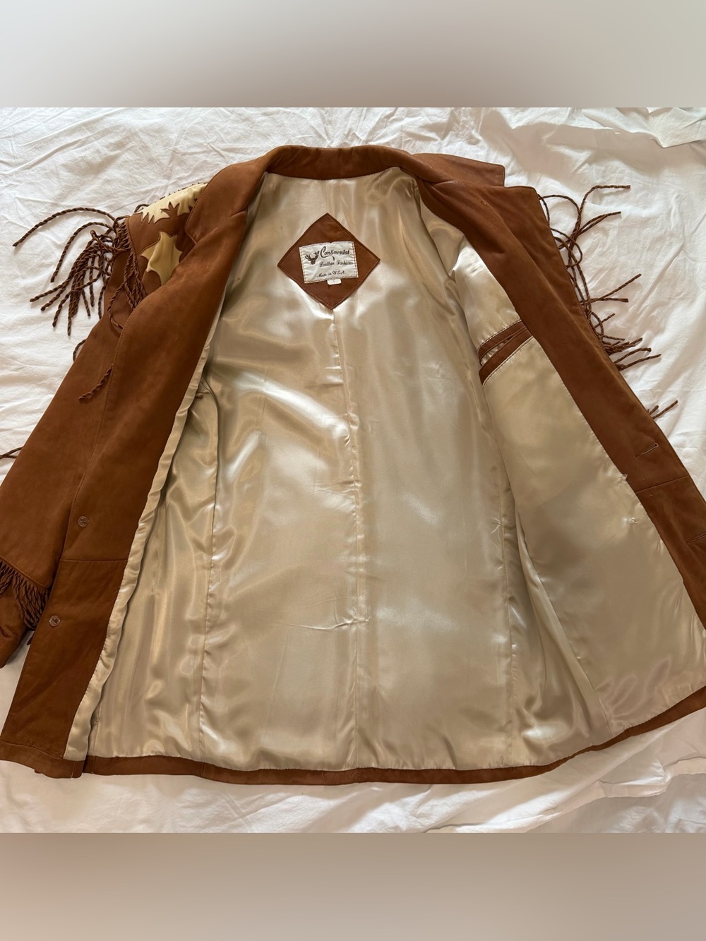 Vintage Continental Leather Fashions Western Fringe Jacket USA Buffalo Nickel - Picture 5 of 16